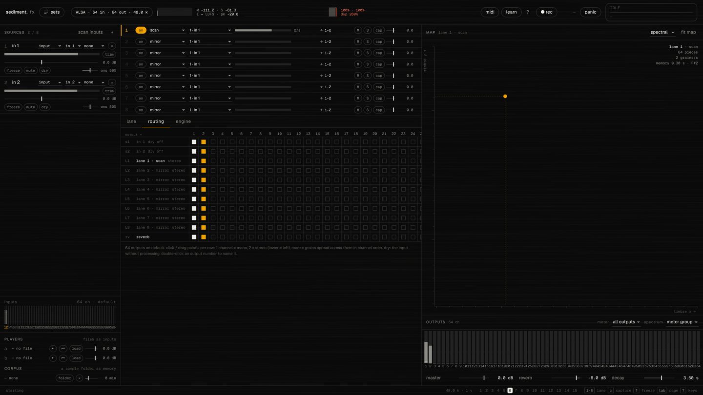 sediment · fx: routing