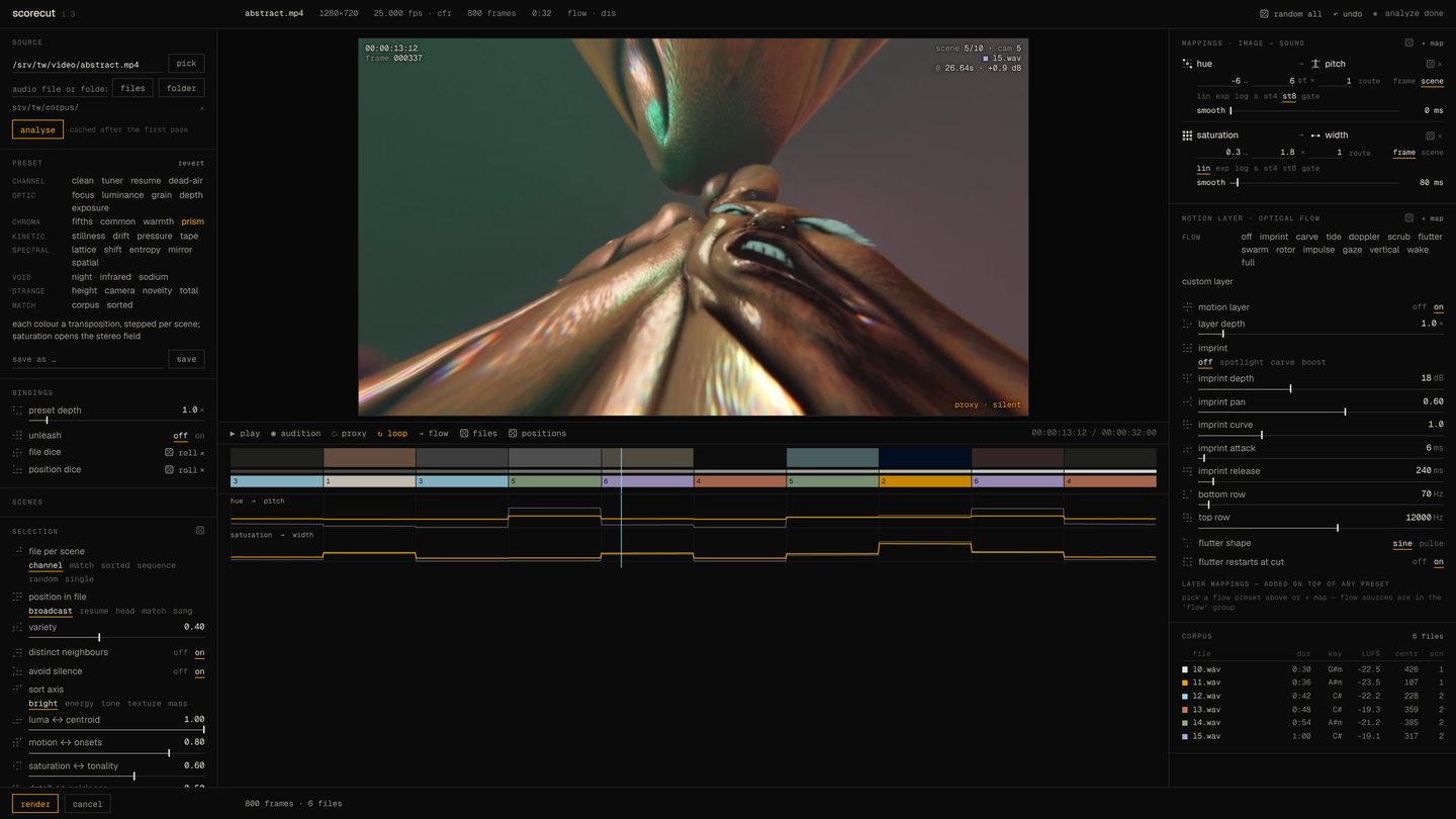 scorecut: prism · flow layer